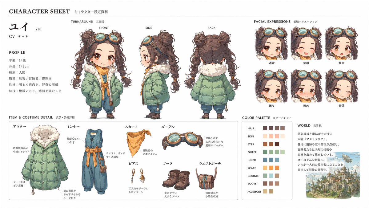 官方角色设定图(日版)