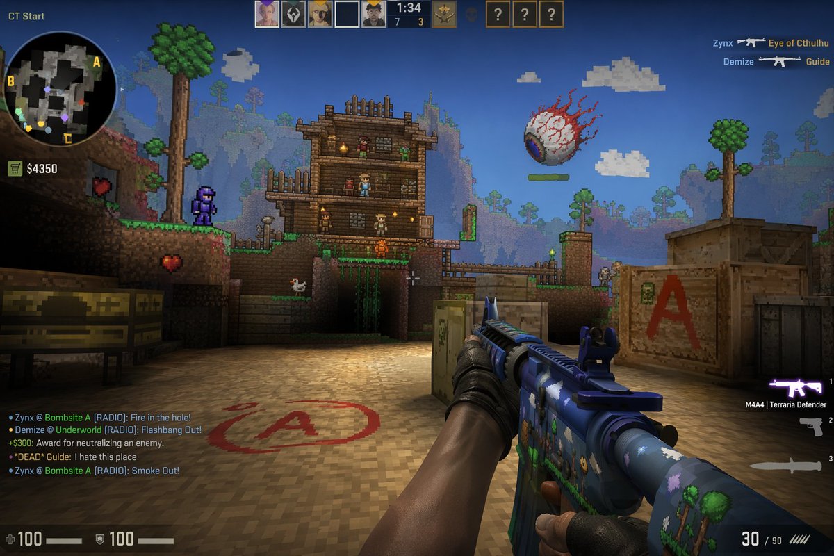 Counter-Strike × Terraria 截图混搭