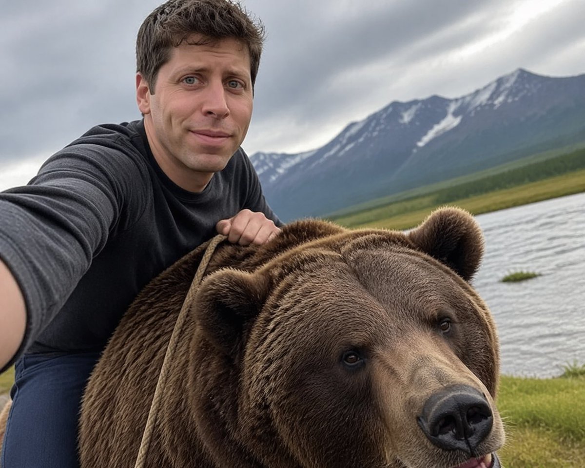 Sam Altman 与熊自拍