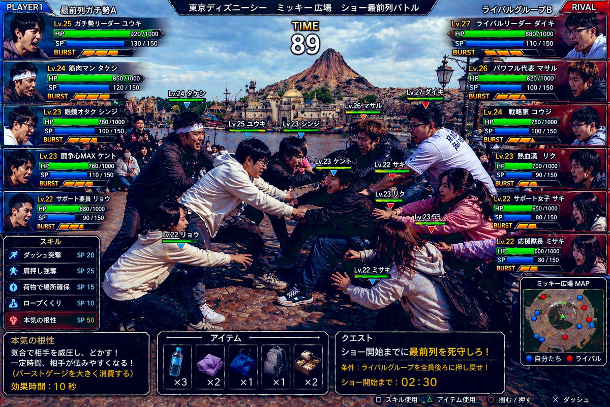 东京迪士尼海洋前排战斗 UI