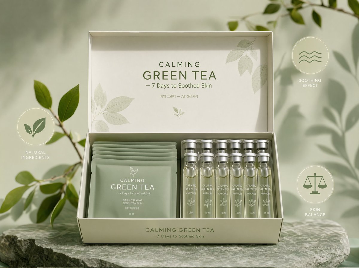 舒缓绿茶胶片套装展示