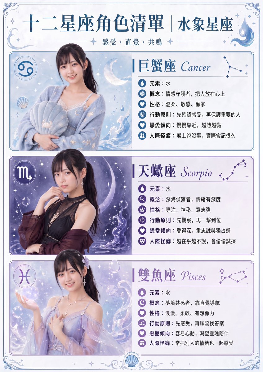 水象星座角色海报