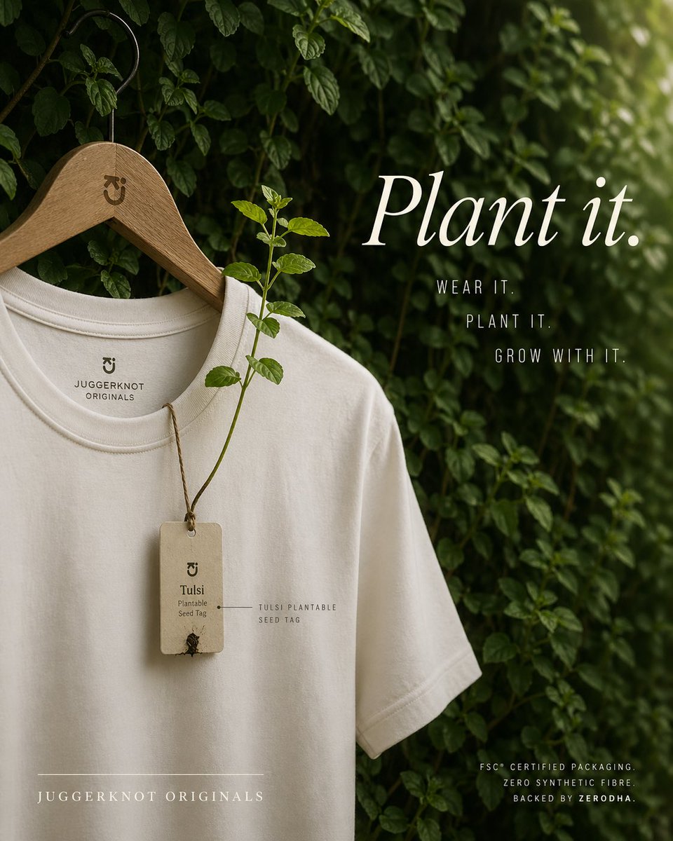 环保 T 恤可种植吊牌广告