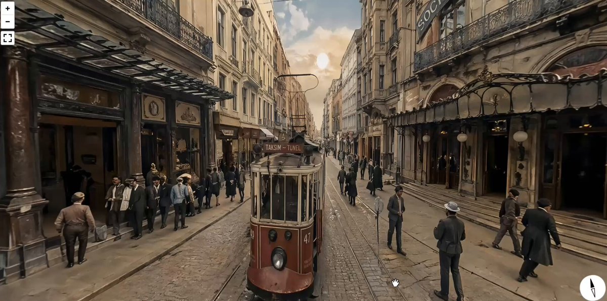 1900 年 Istiklal 街全景提示词