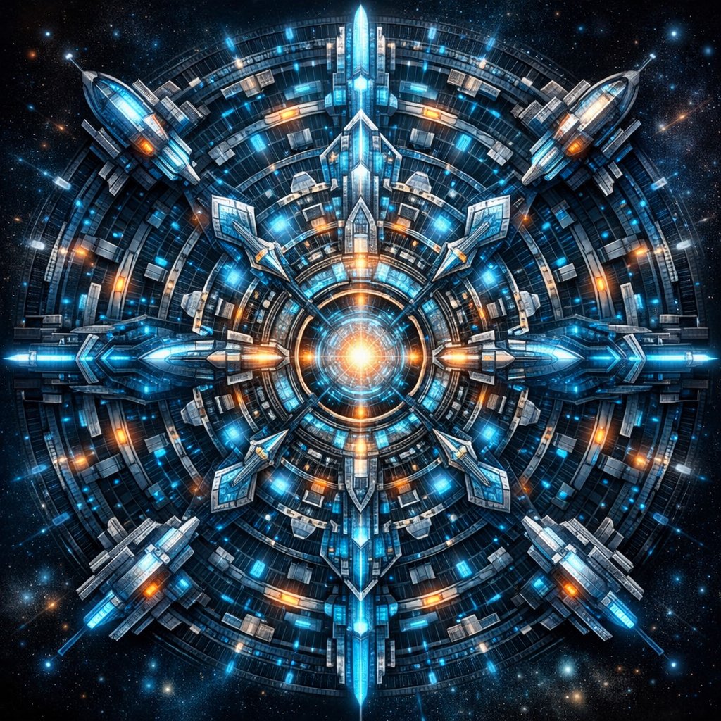 未来感曼陀罗插画