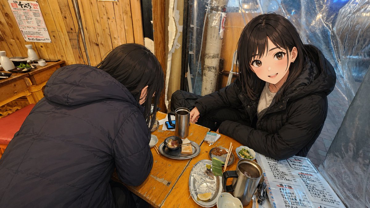 真实居酒屋里的动漫角色合照