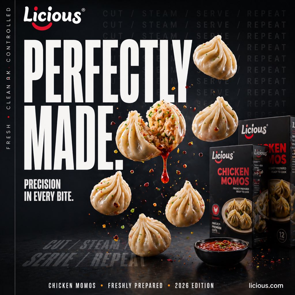 电影感鸡肉 Momos 广告海报
