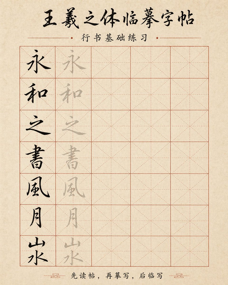 书法字帖页